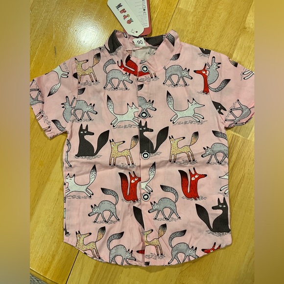 BNWT 2-piece 18-24mo Fox button up and shorts - Picture 3 of 5